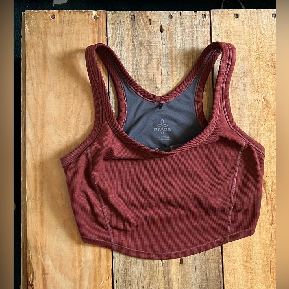 prAna Women’s Size XS Beska Sports Bralette in Maroon Heather Athleisure Yoga